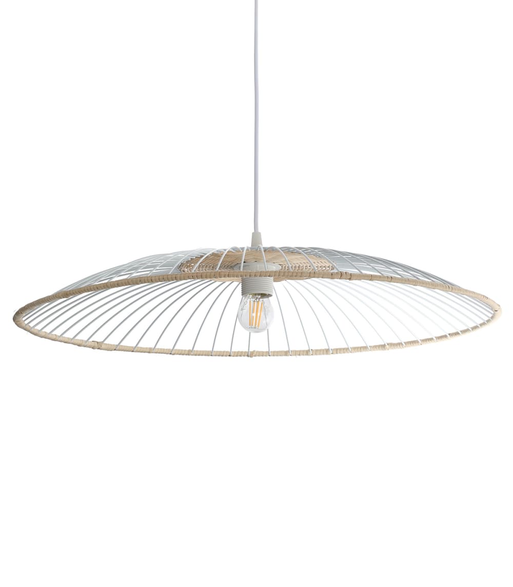 Suspension en métal blanc, d.58 cm