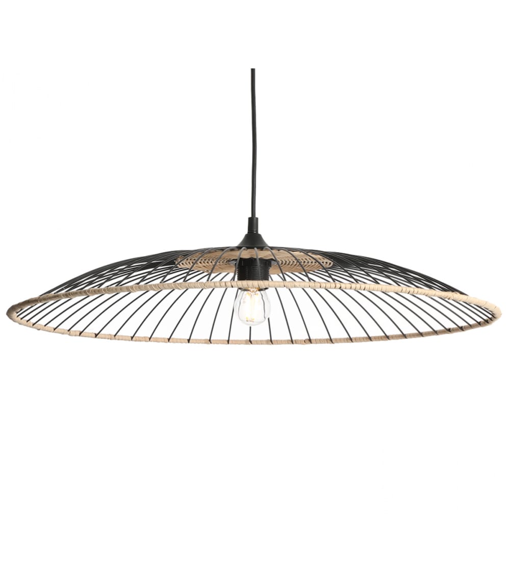 Suspension en métal noir, d.58 cm