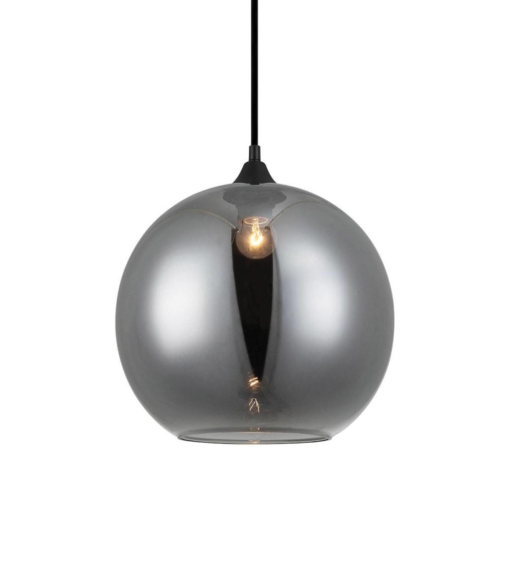 suspension en verre gris, d.30 cm
