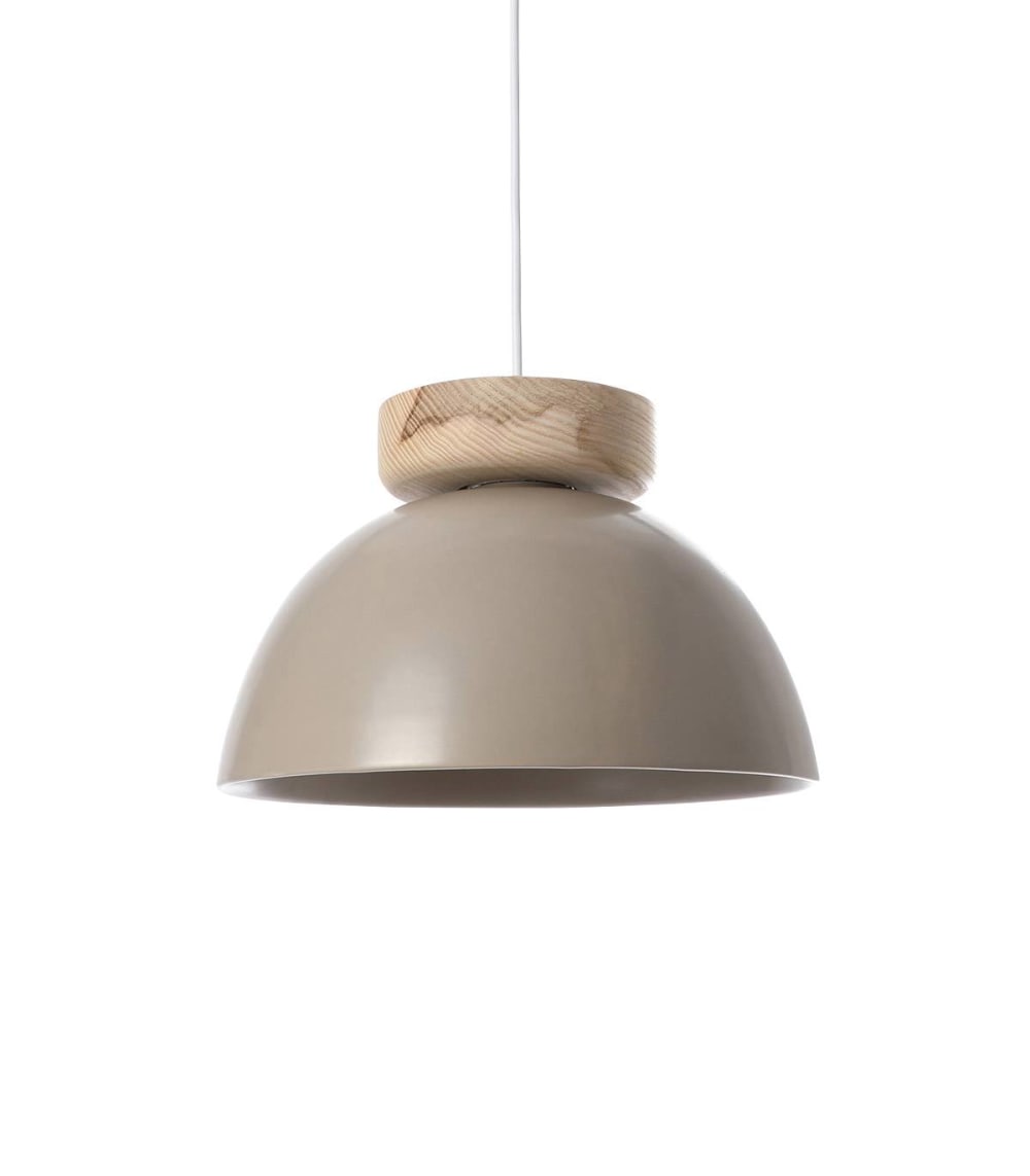 suspension+en+ceramique+marron,+d.30+cm