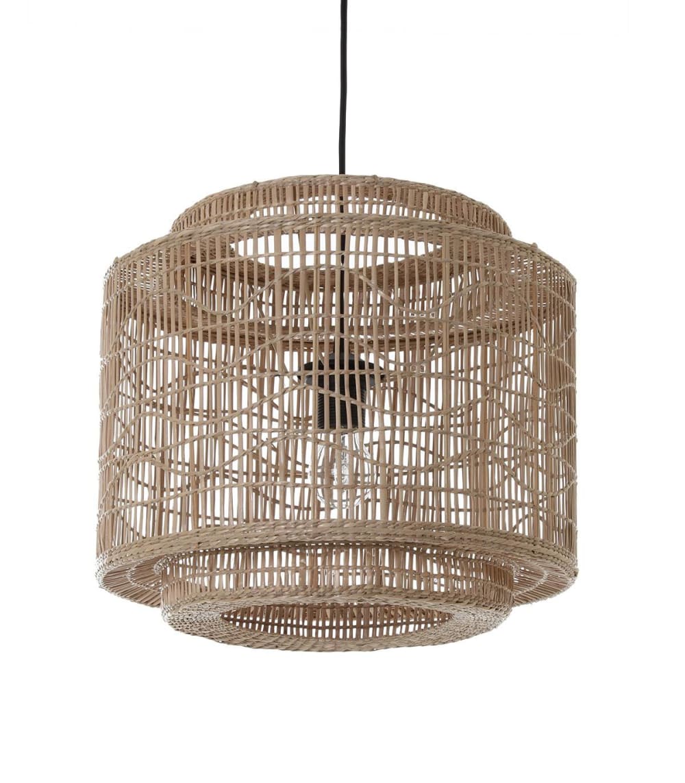 Suspension en jacinthe d'eau naturel, d.38 cm