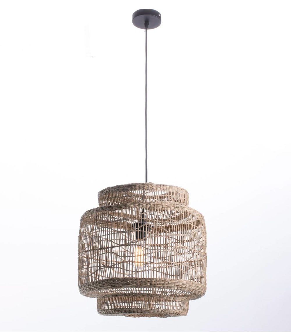 Suspension en jacinthe d'eau naturel, d.38 cm — vue 4
