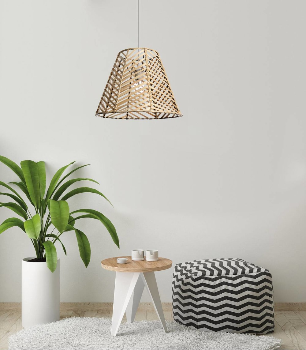 Suspension en bambou naturel, d.38 cm — vue 3