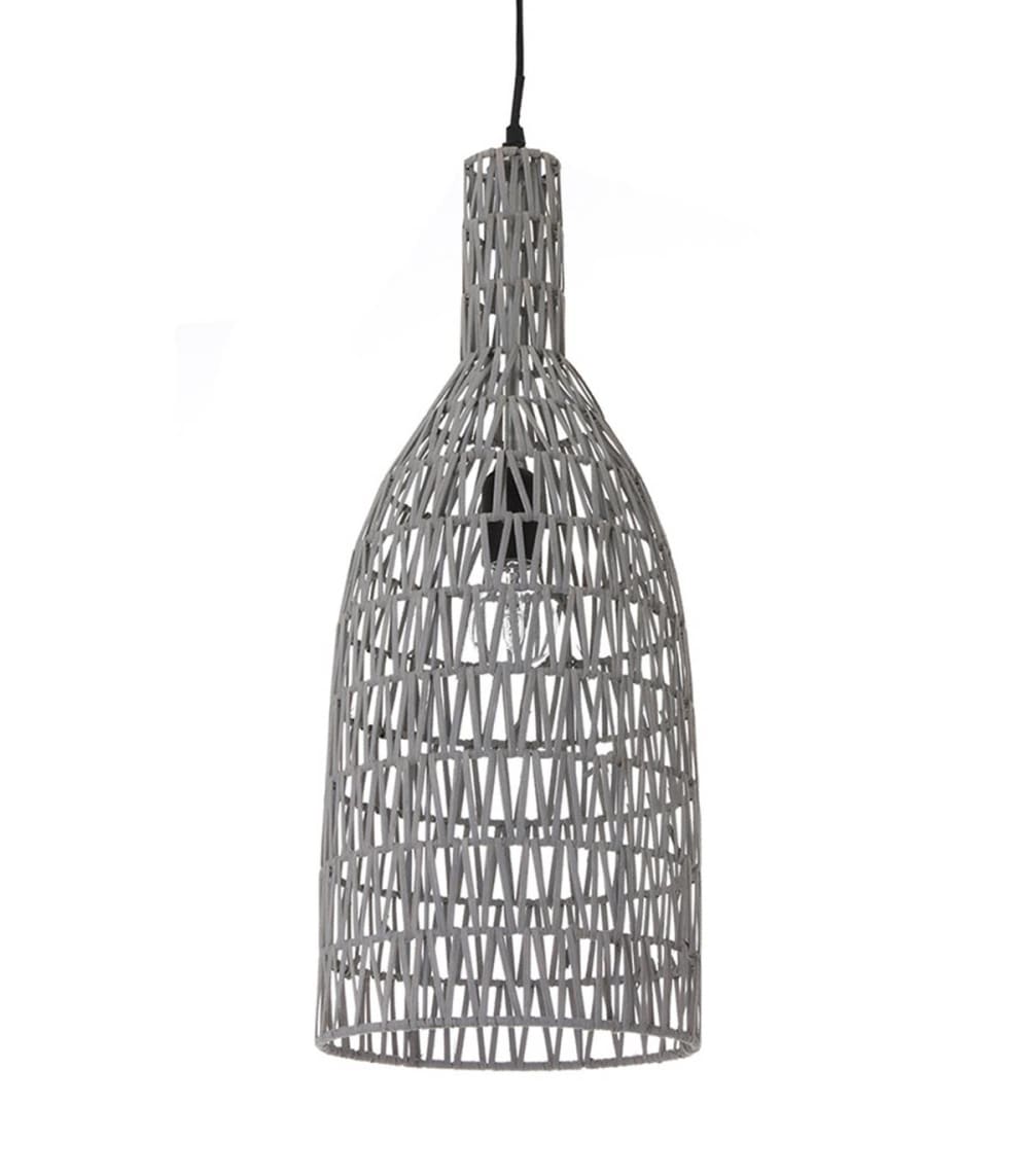 Suspension en rotin gris, d.22 cm