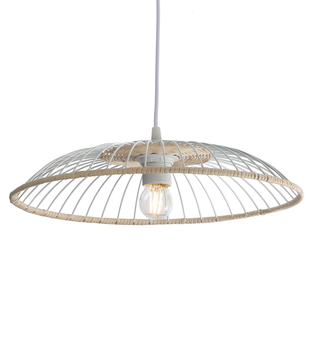 Suspension en métal blanc, d.38 cm