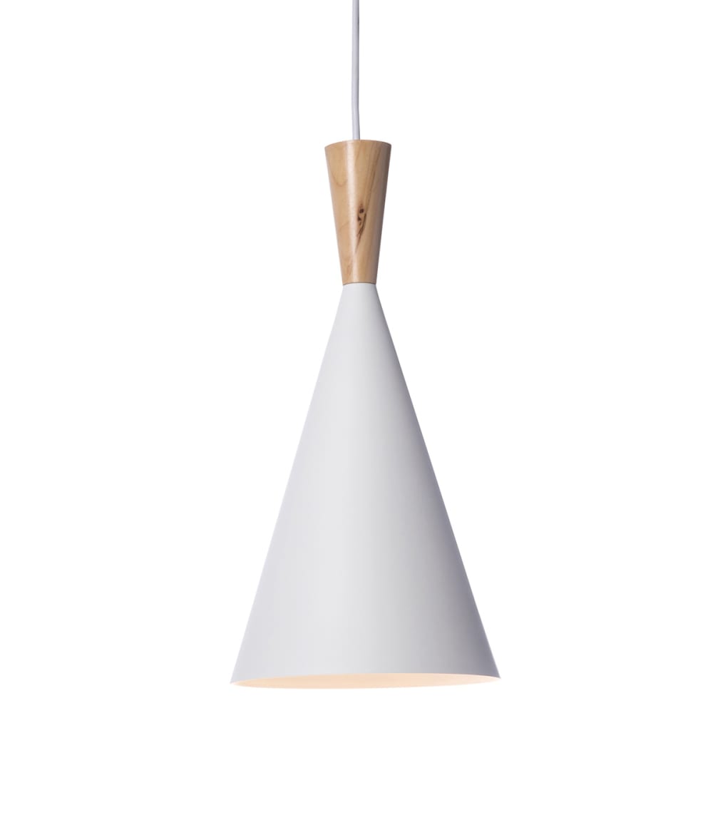 suspension en métal blanc, d.19 cm