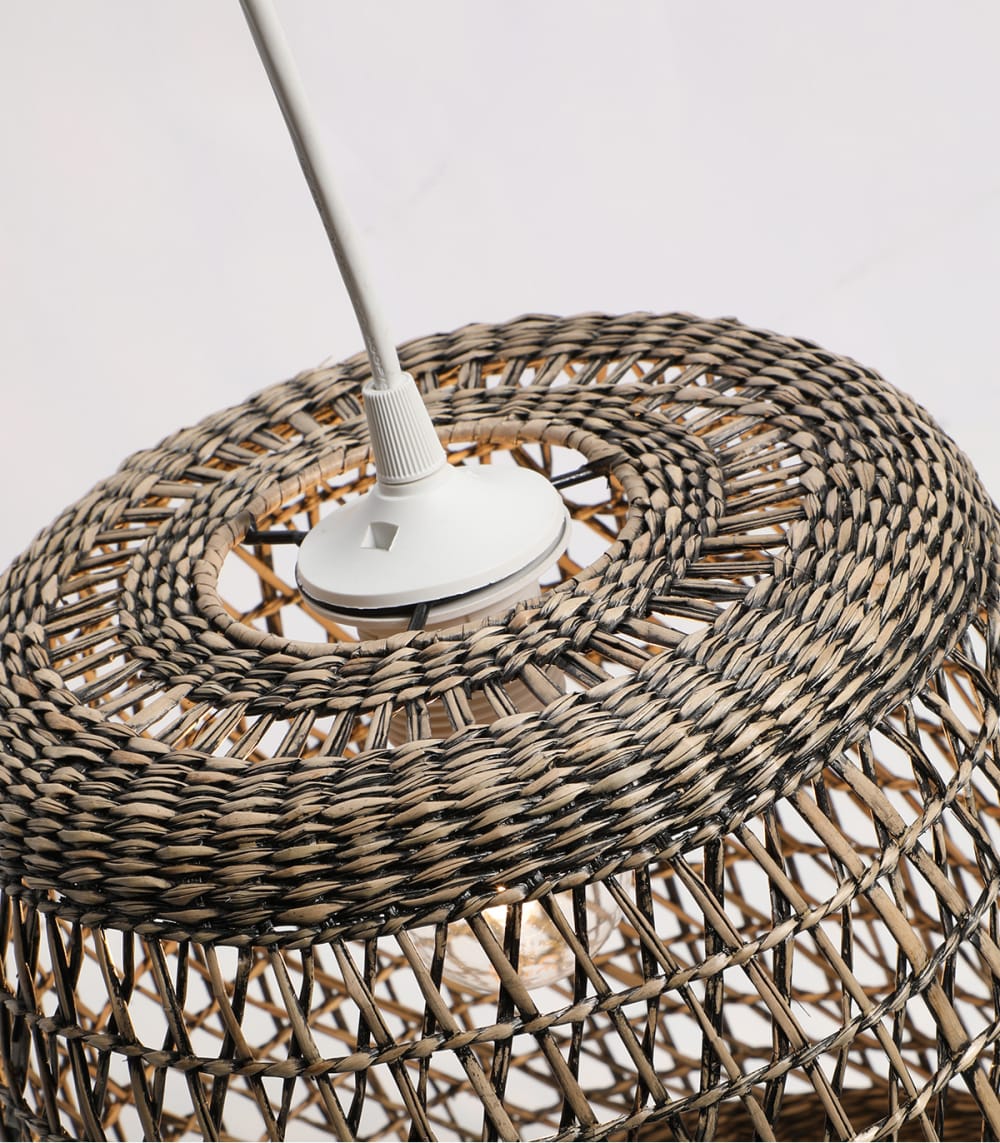 Suspension en jacinthe d'eau marron, d.30 cm — vue 3