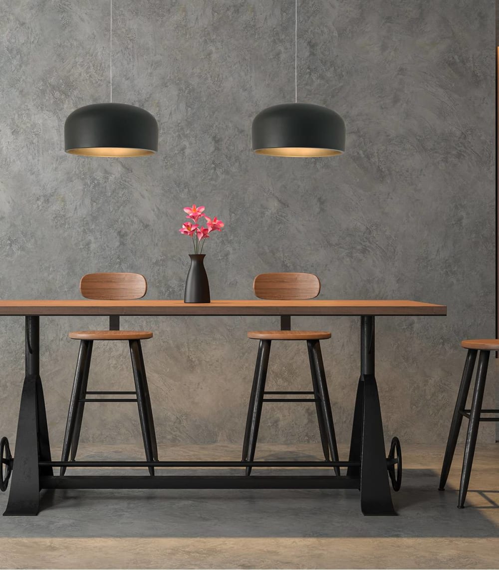 Suspension en métal noir, d.38 cm - Maisons du Monde