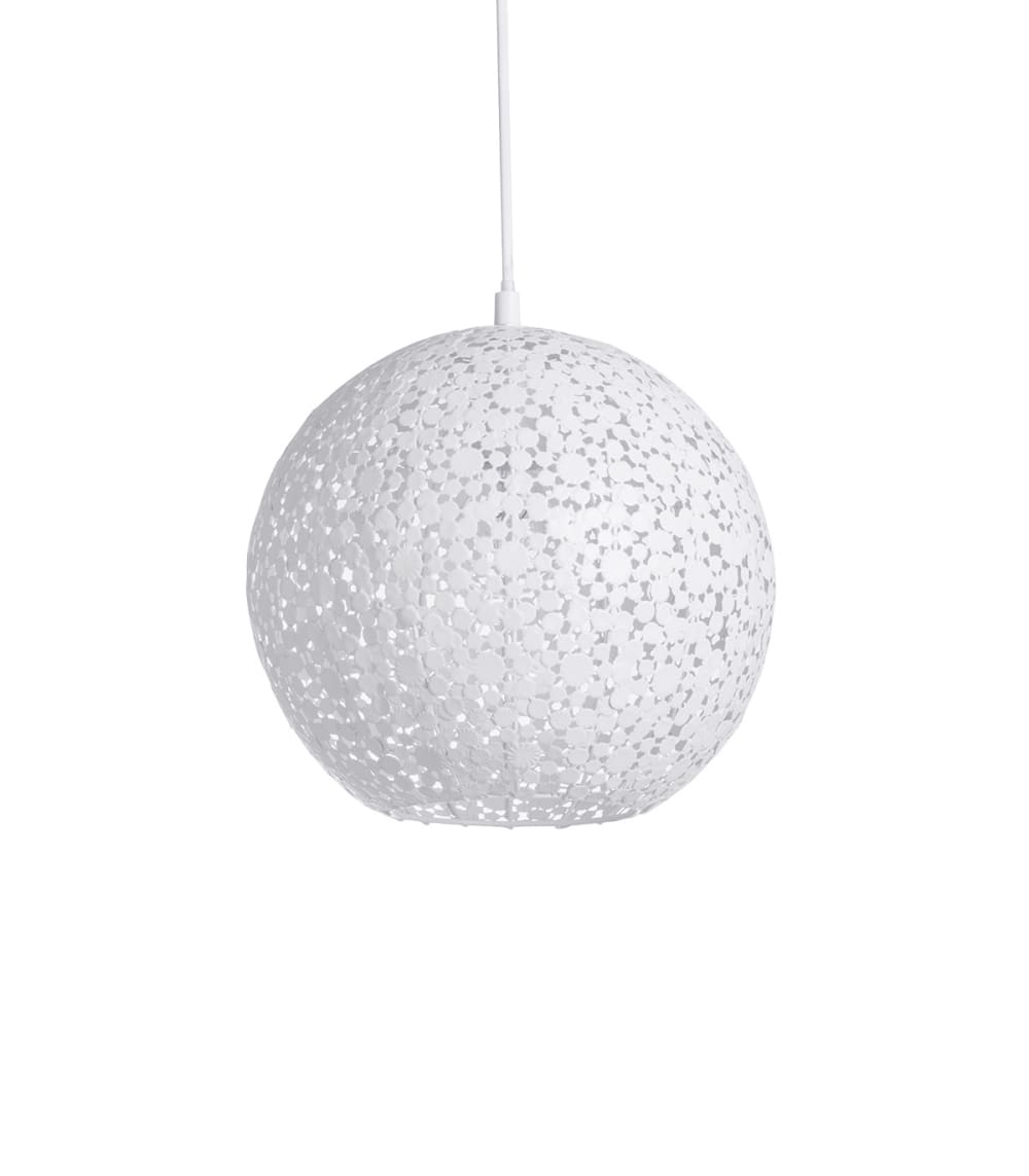 suspension en métal blanc, d.30 cm