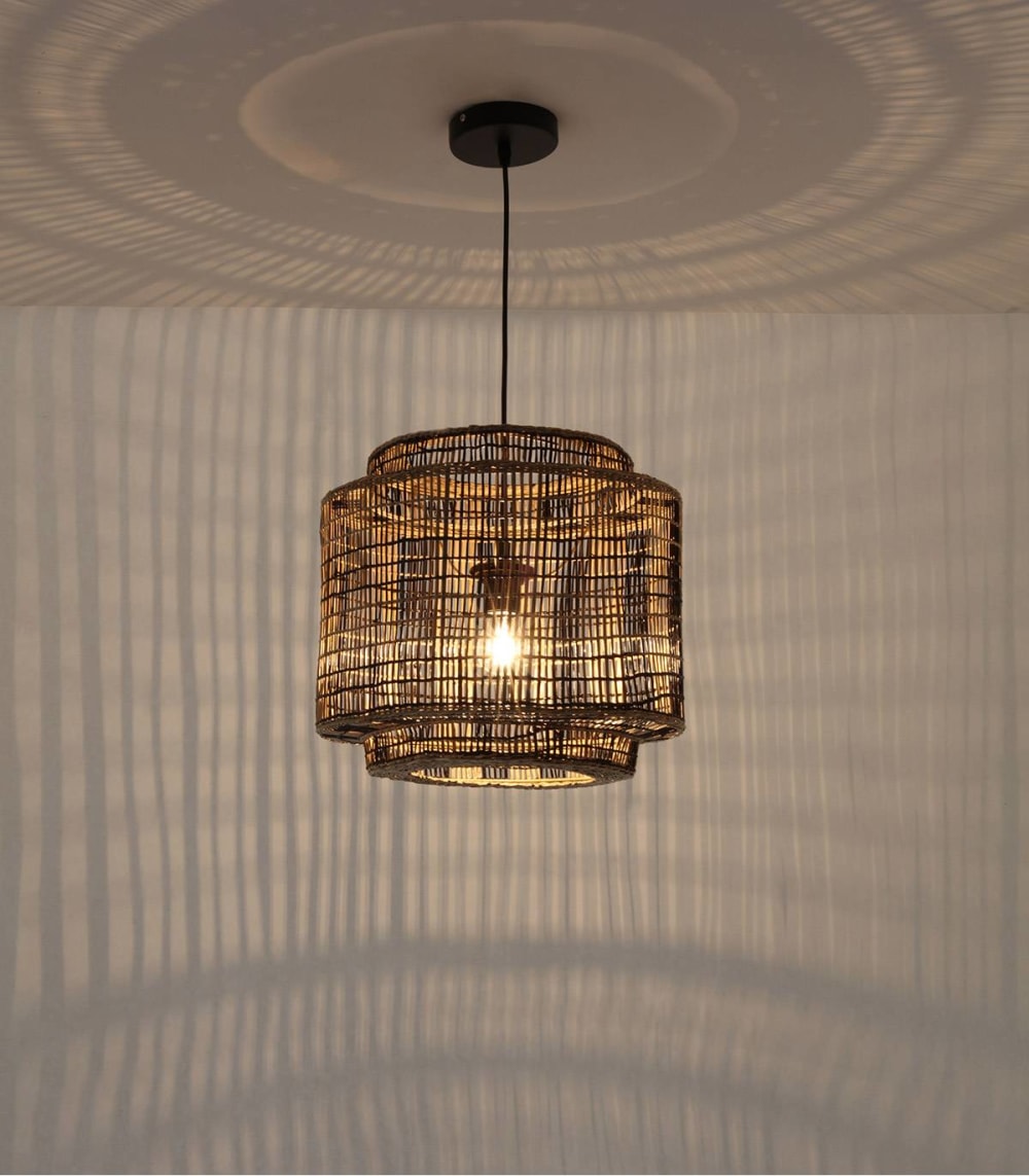 Suspension en rotin naturel, d.38 cm — vue 3