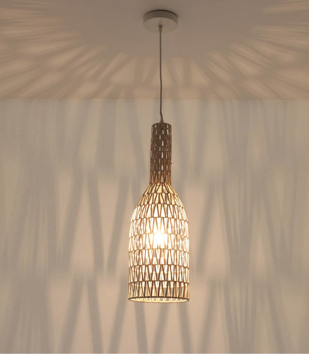 Suspension en rotin blanc, d.19 cm — vue 4