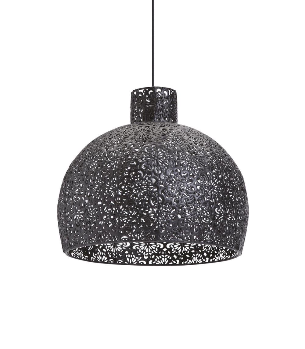 suspension en métal noir, d.28 cm