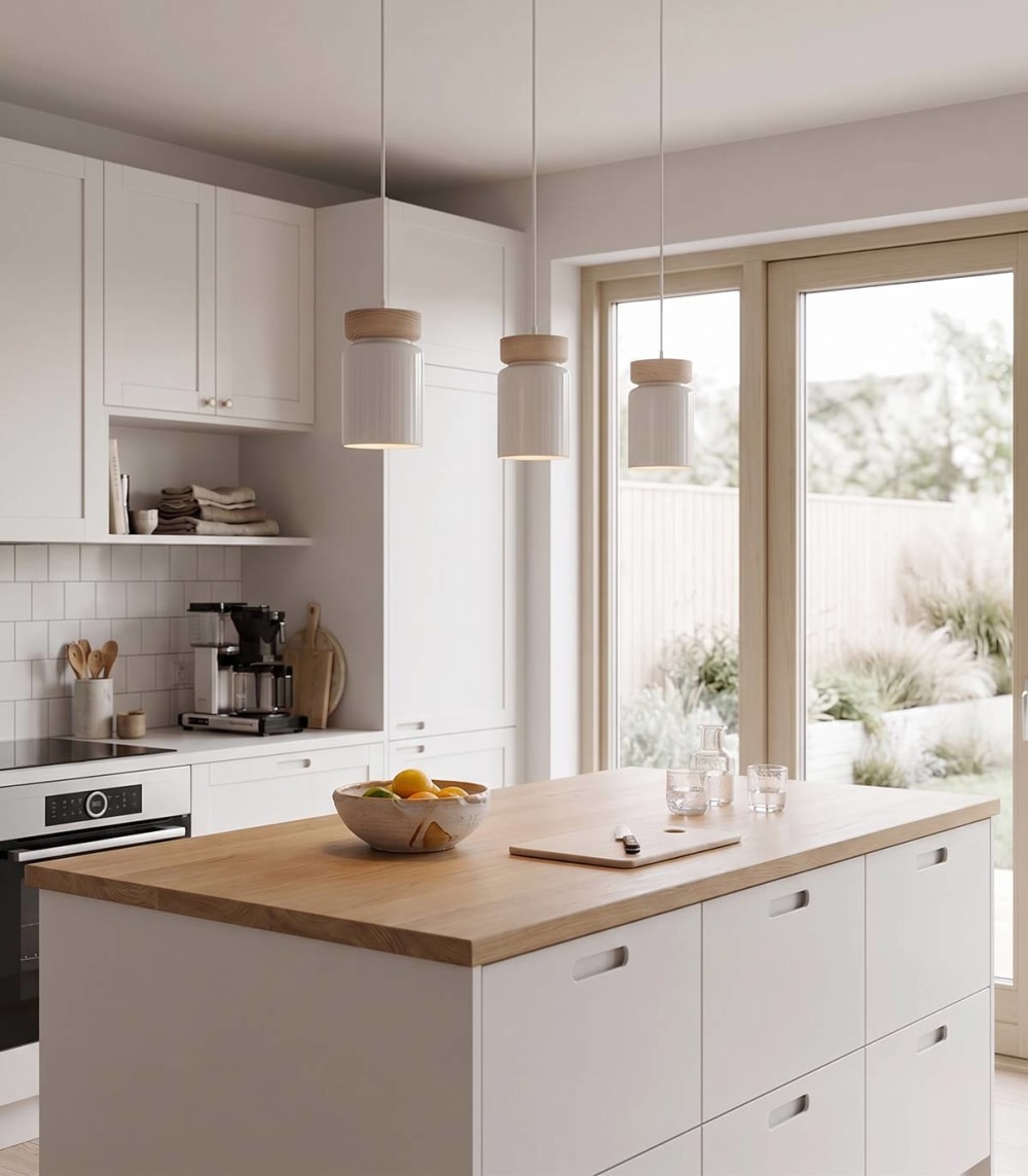 Suspension en bois / liège naturel, d.15 cm - Maisons du Monde
