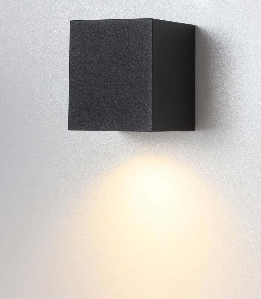 Lussiol Lighting Applique extérieure en métal noir, h. 7 cm