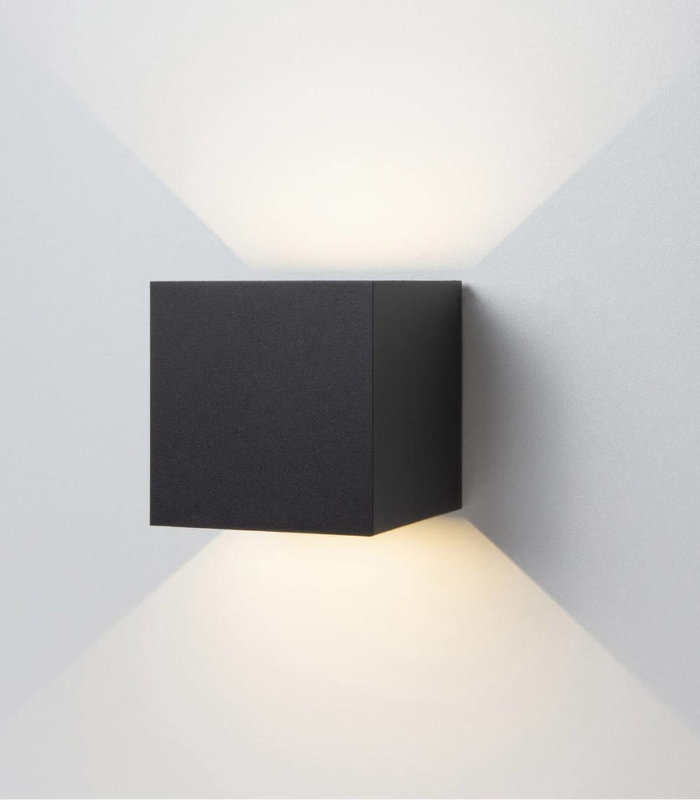applique extérieure en métal noir, h. 10 cm