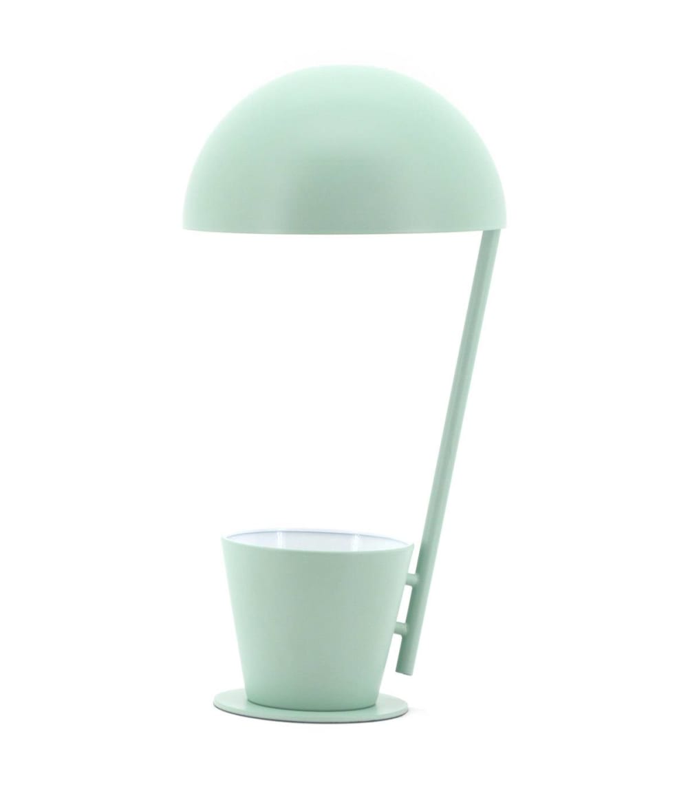 lampe en métal vert, h. 40 cm