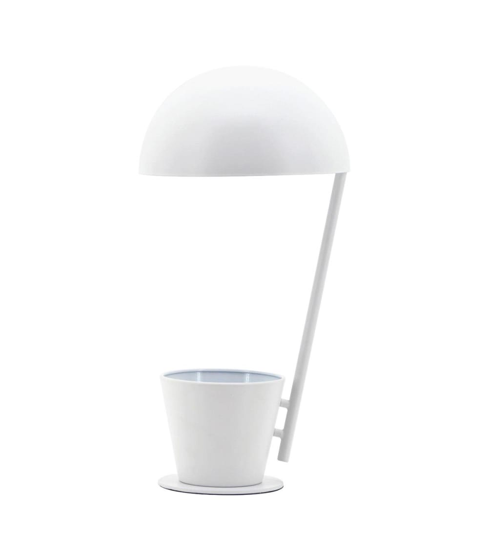 lampe en métal blanc, h. 40 cm
