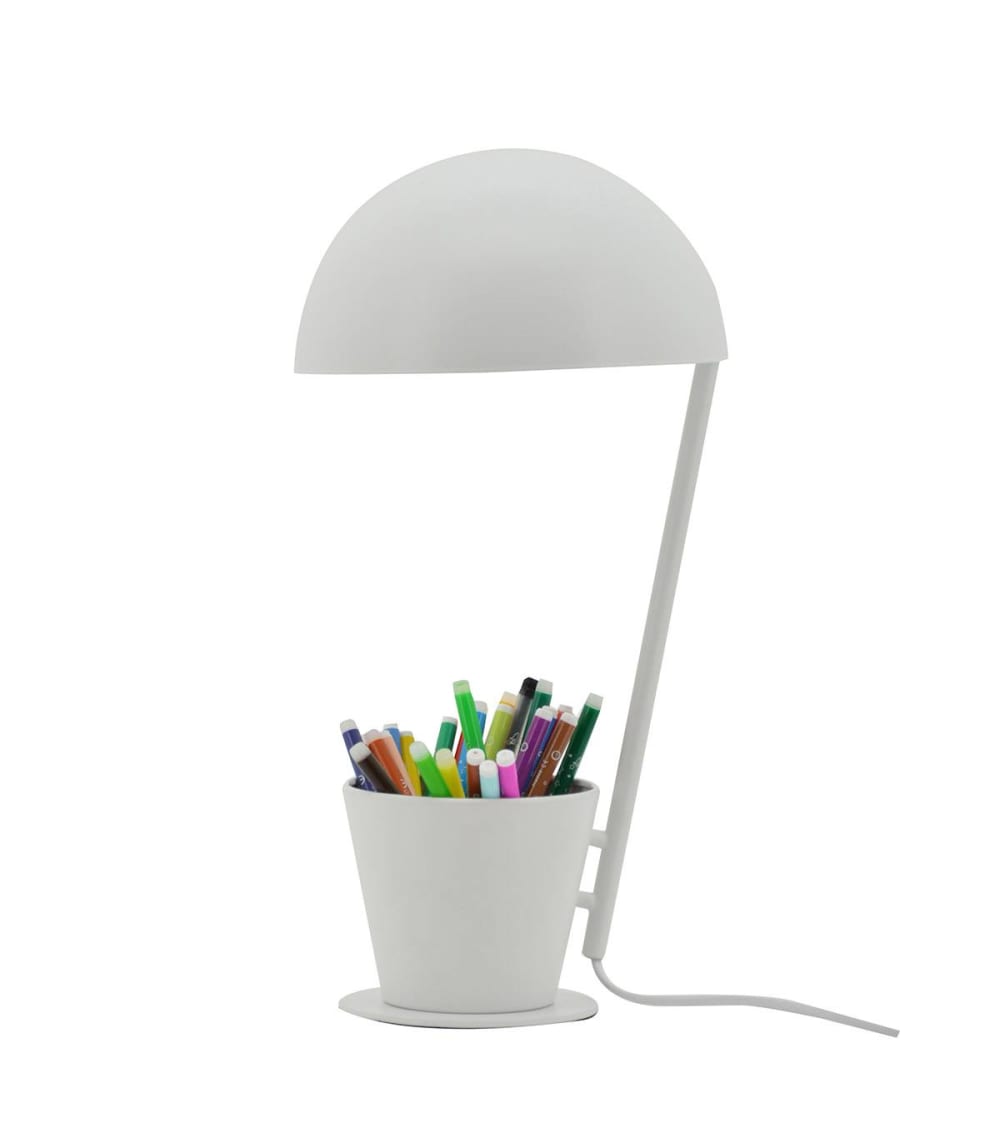 Lampe en métal blanc, h. 40 cm — vue 3