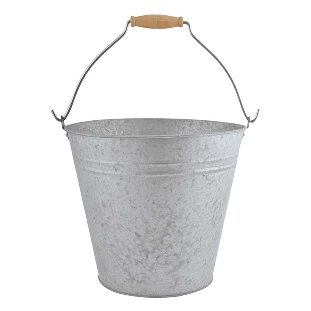 Seau zinc patiné 9.5 L avec anse gris