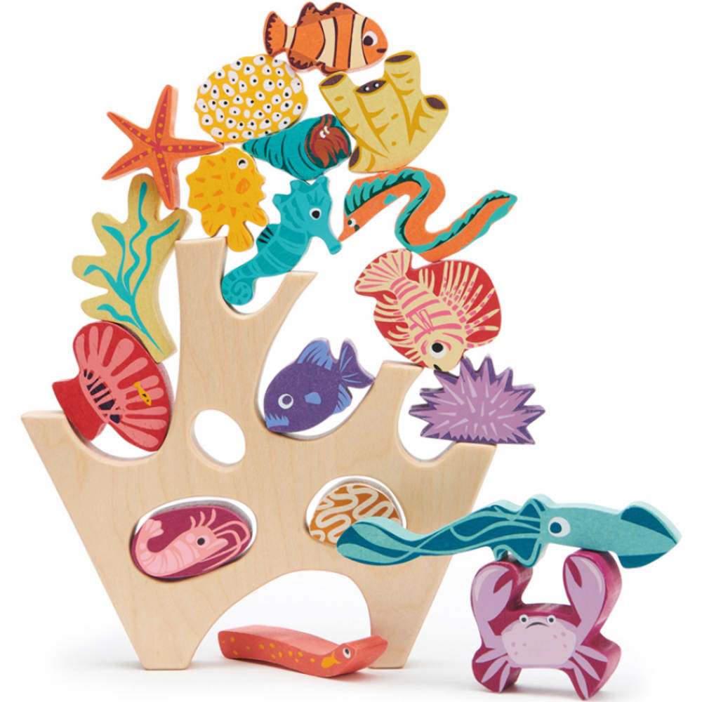 Tender Leaf Toys Récif de corail à empiler Multicolore Bois - 7x20x21cm