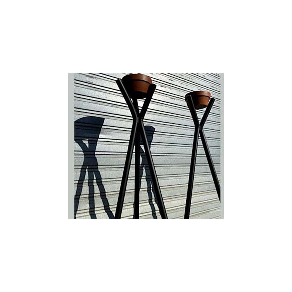 Trépied porte bougie en alumunium noir H 1m - Maisons du Monde