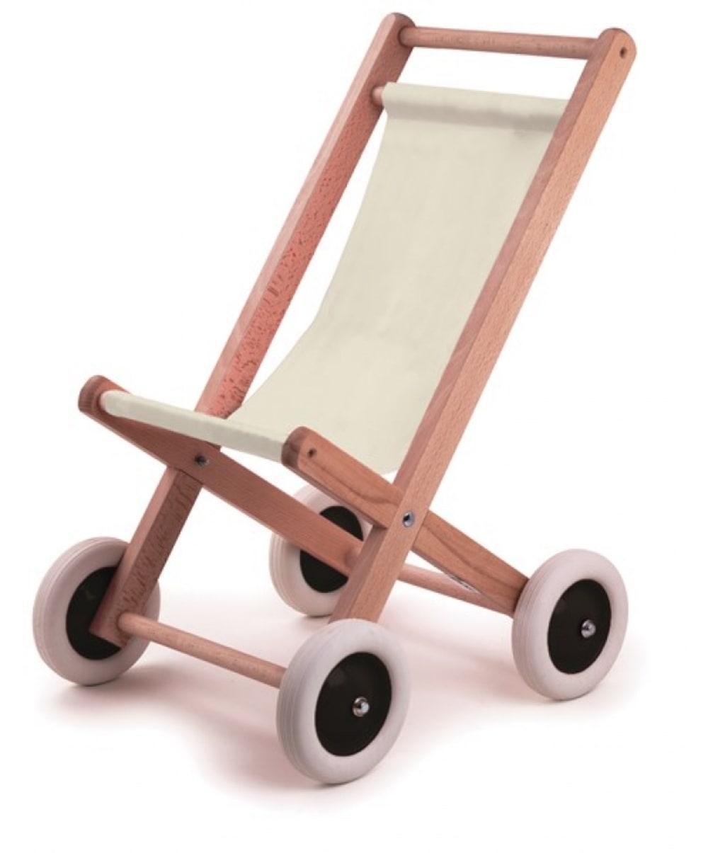 Egmont Toys Buggy en bois et tissu naturel Beige Bois - 40x59x38cm