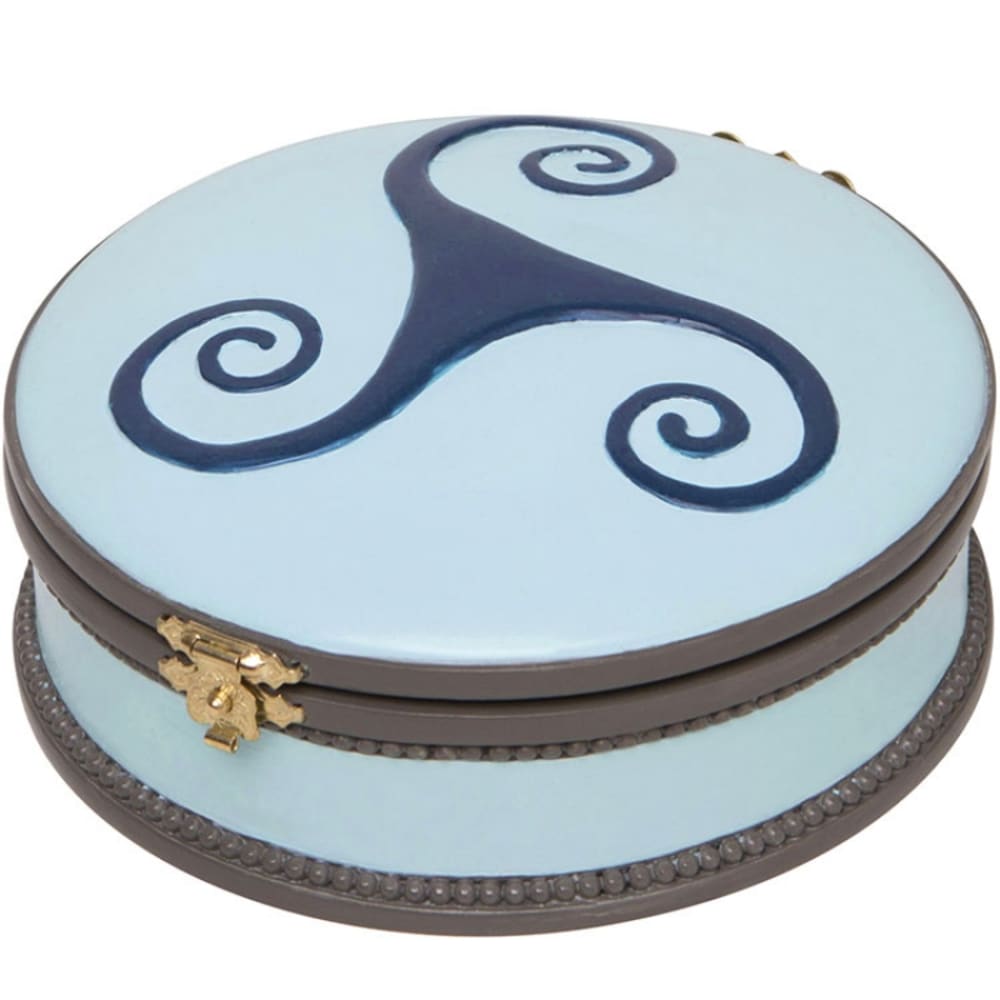 Trousselier Boîte à bijoux musicale ronde Bleu Bois - 13x13x5cm