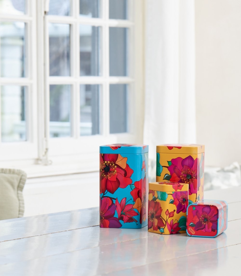 Boite métallique pour le thé ou le café Poppy Turquoise 500g - Maisons du Monde