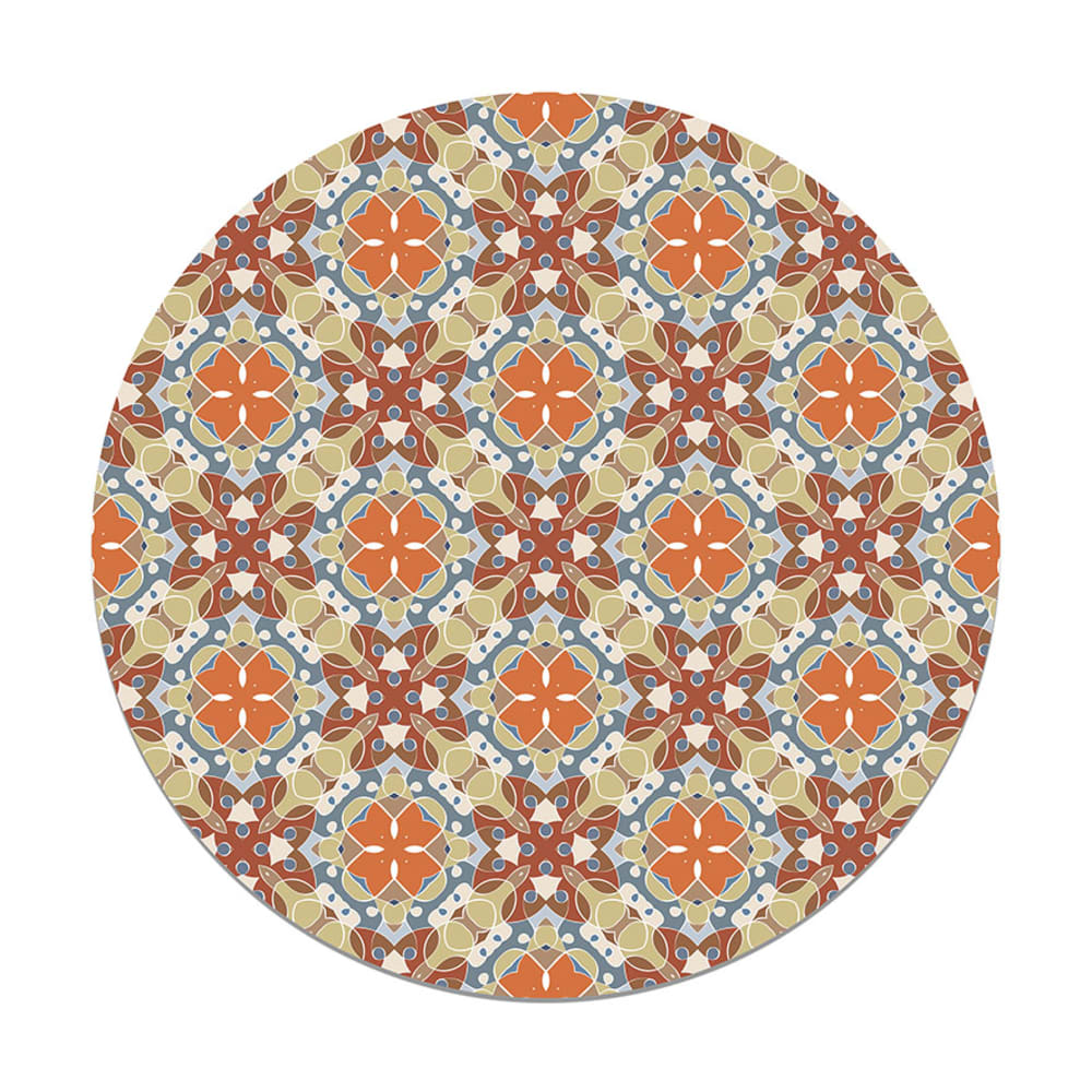 Alfombra vinilo redonda hidráulico oriental mosaico original 190x190cm