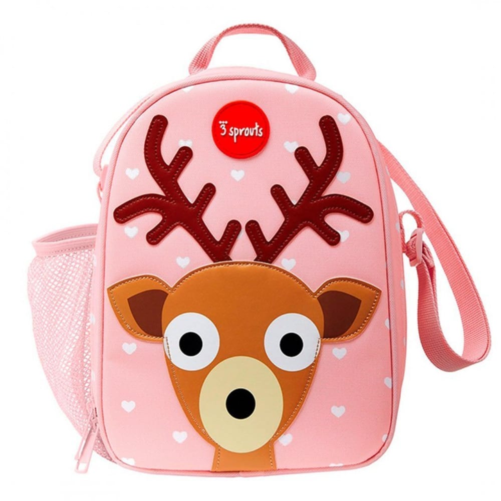 3 Sprouts Sac isotherme à bandoulière Cerf Rose Pes - Polyester - 10x28x22cm