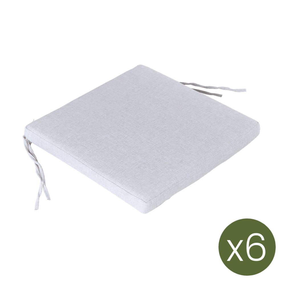 Pack de 6 cojines para sillas de jardín olefin gris claro 44x44 cm