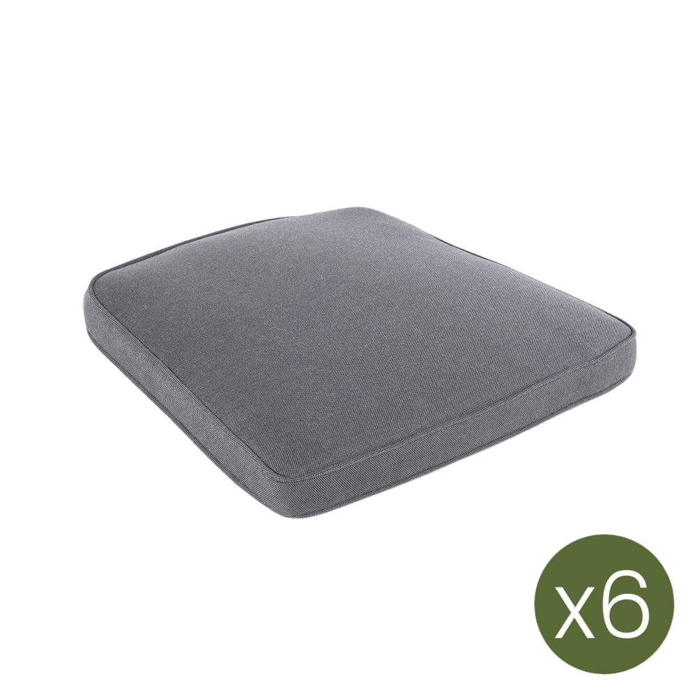Pack de 6 cojines para sillas de jardín curvado olefin gris 45x47 cm