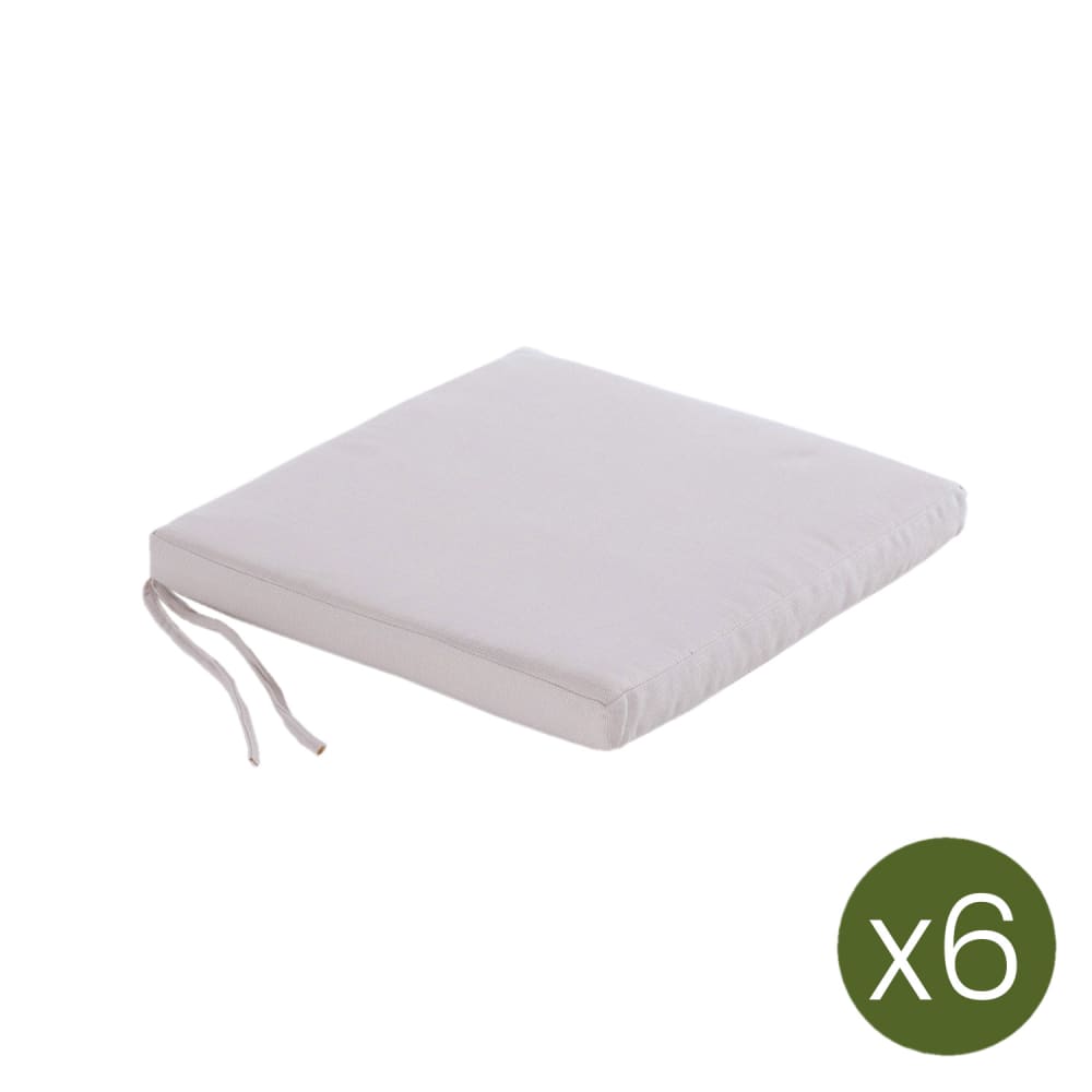 Pack de 6 cojines para sillas de jardín olefin crudo 44x44 cm