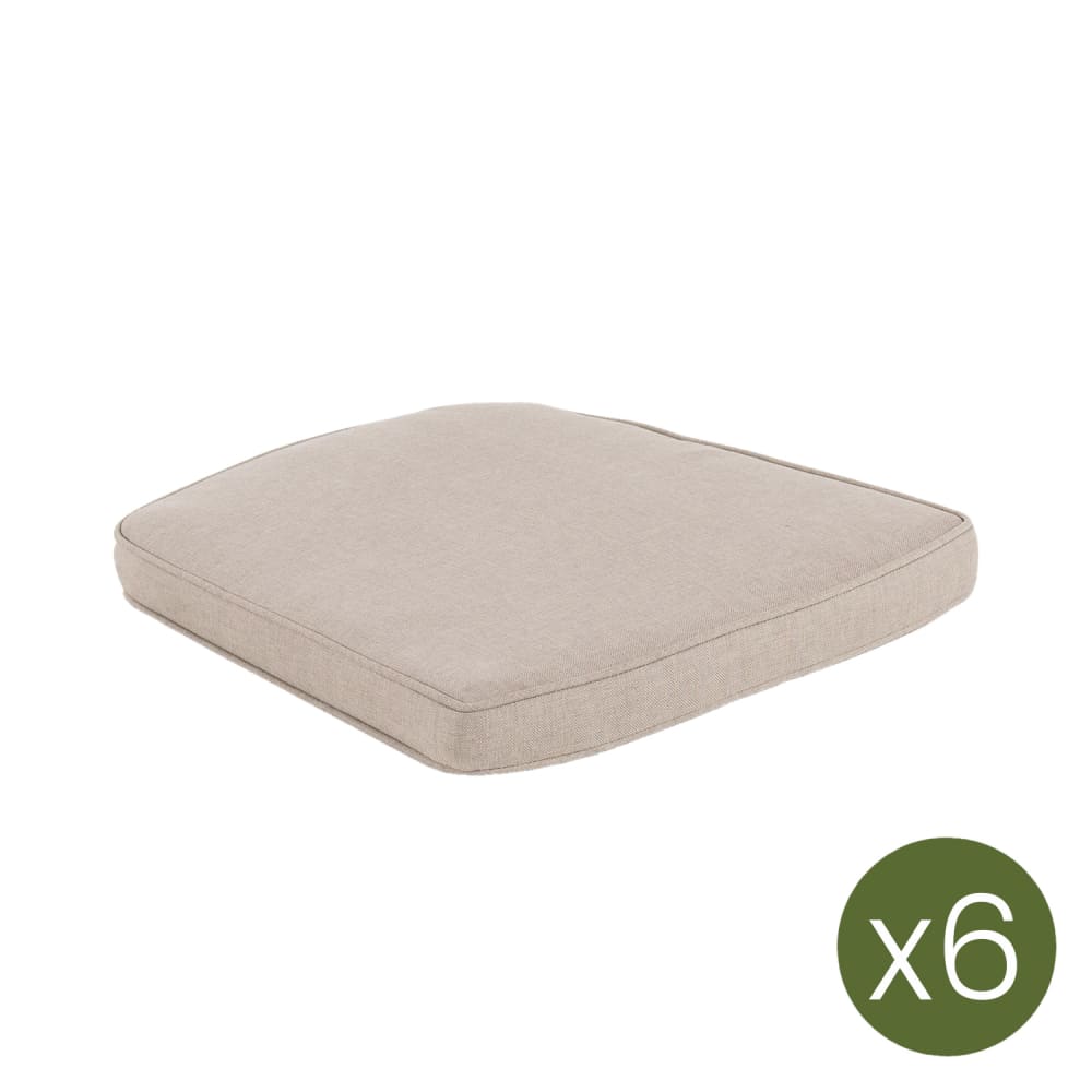 Pack de 6 cojín de sillas de jardín curvado olefin marrón 45x47 cm