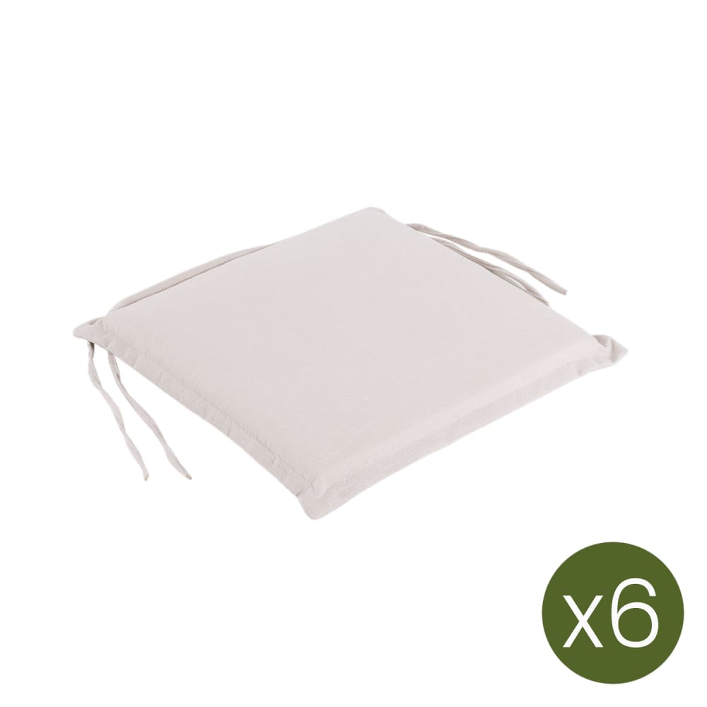 Pack de 6 cojines asiento para silla de jardín olefin crudo 40x42 cm