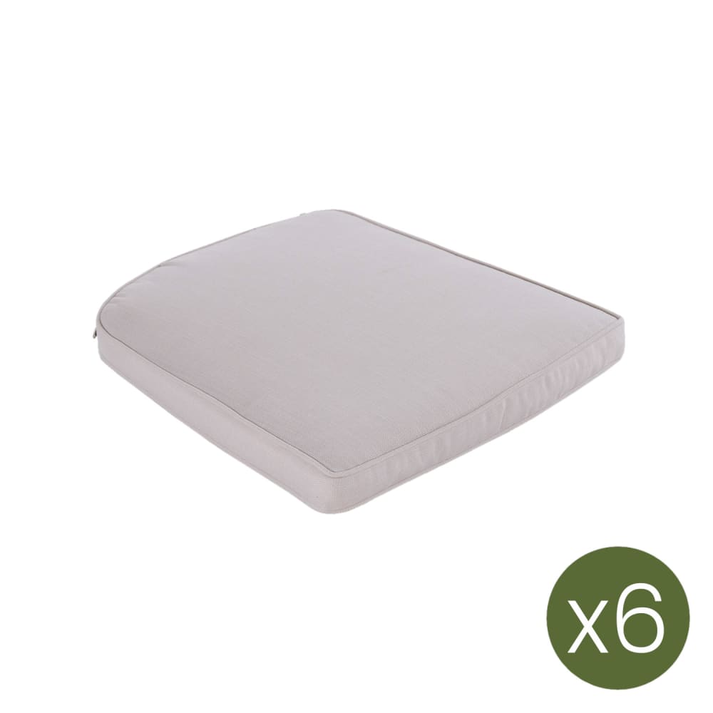 Pack de 6 cojines para sillas de jardín curvado olefin crudo 45x47 cm