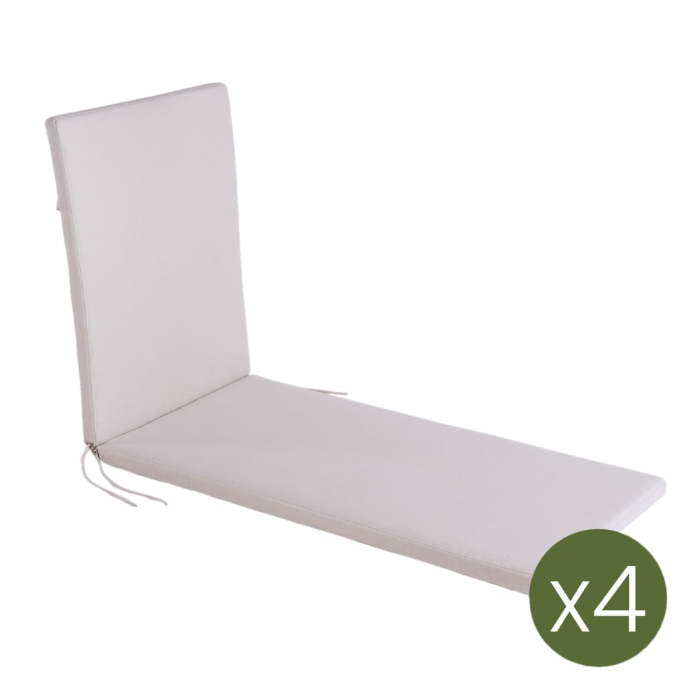 Pack de 4 cojines para tumbona olefin crudo 196x60x5 cm