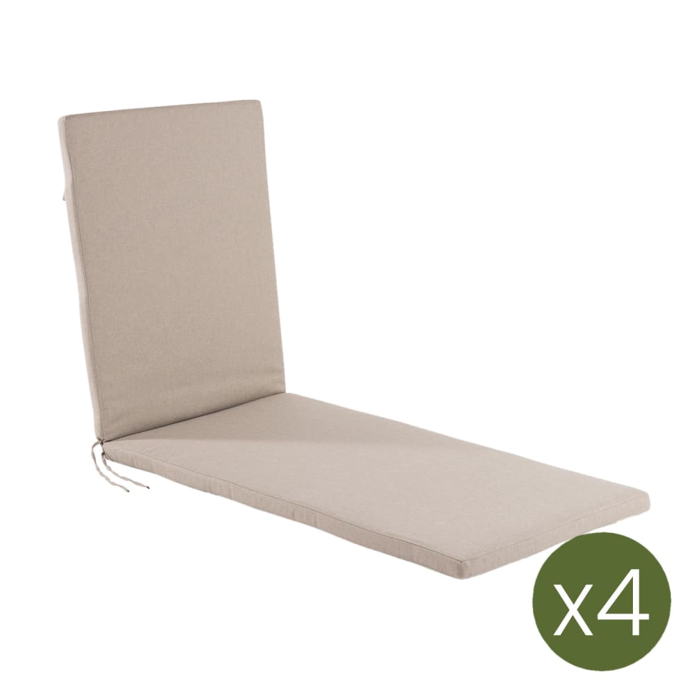 Pack de 4 cojines para tumbona olefin marrón 196x60x5 cm