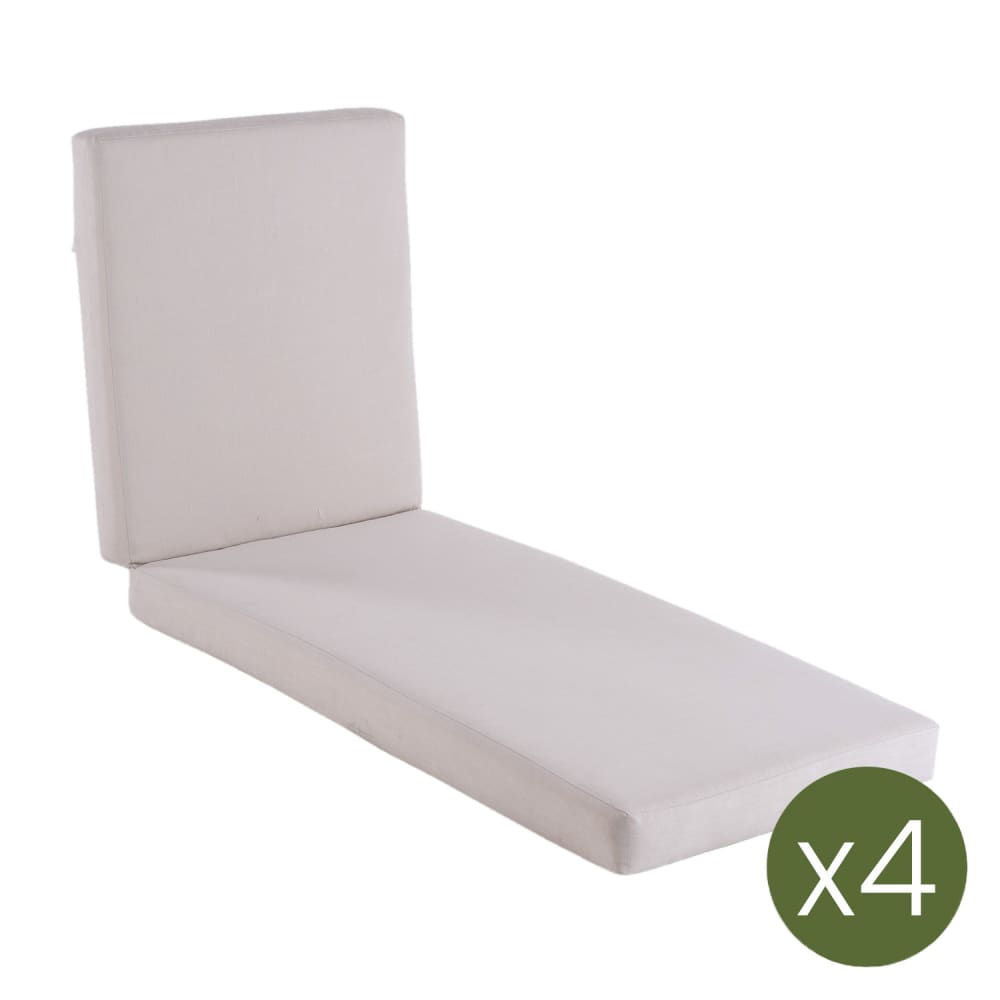 Pack de 4 cojines para tumbona olefin crudo 190x60x10 cm