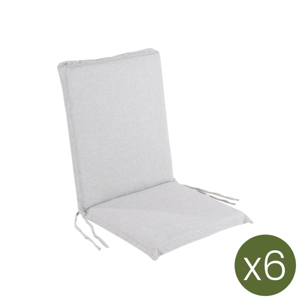 Pack de 6 cojines para sillón de jardín reclinable olefin gris claro