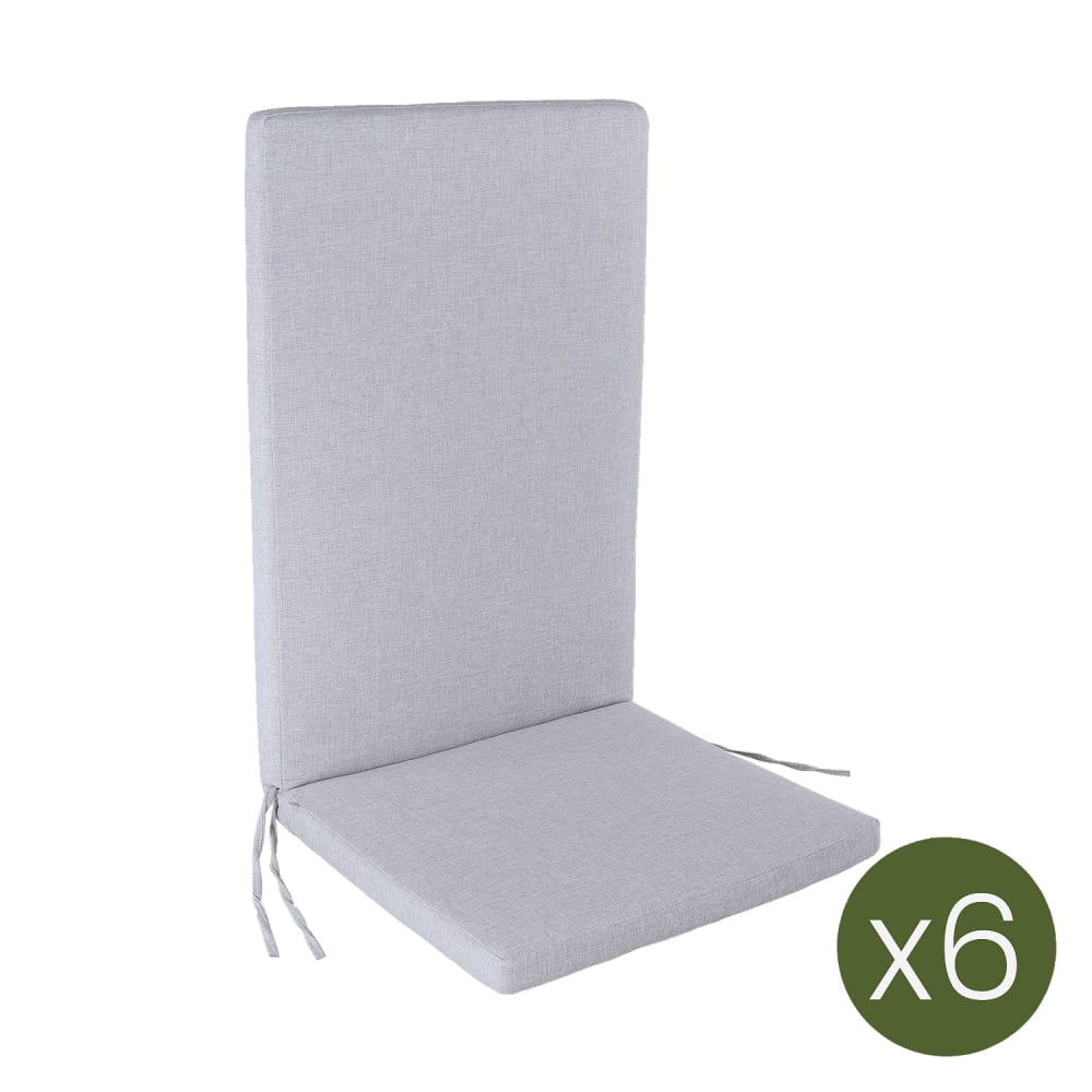 Pack de 6 cojines para sillón de jardín reclinable olefin gris claro