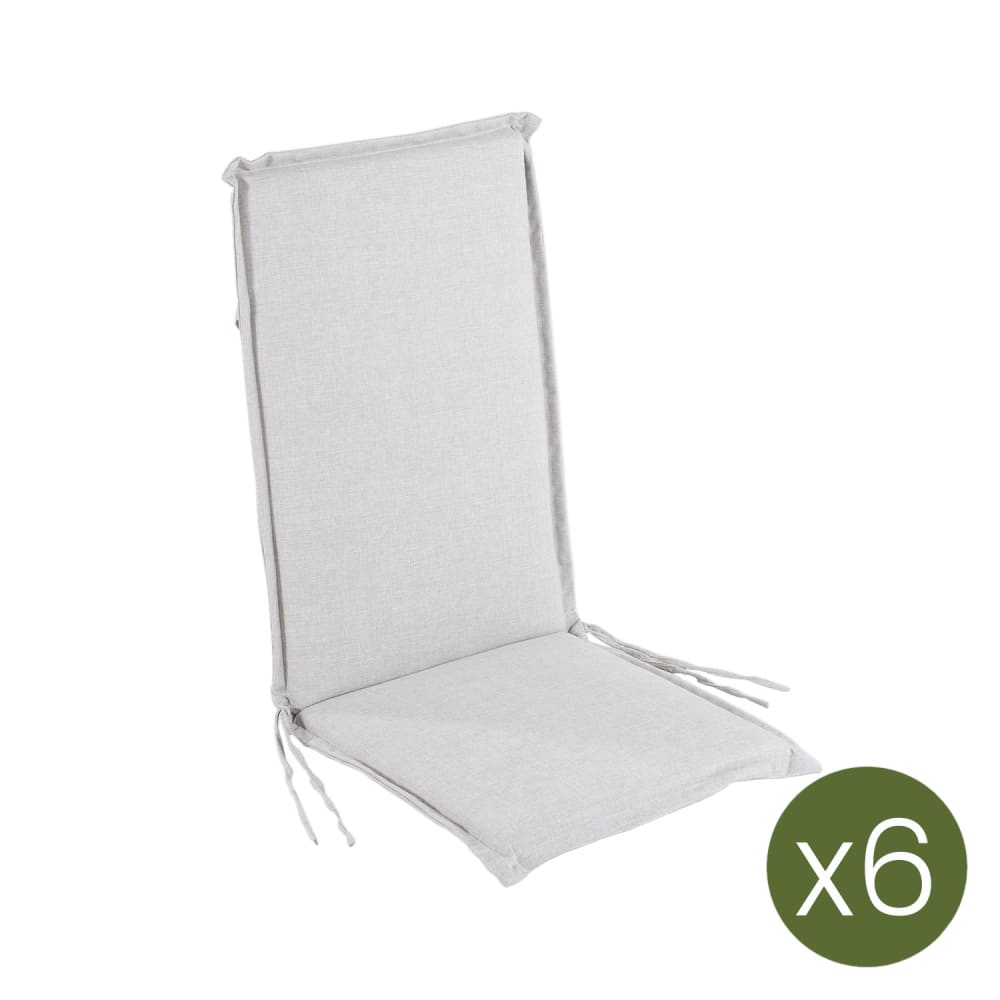 Pack de 6 cojines para sillón de jardín reclinable olefin gris claro