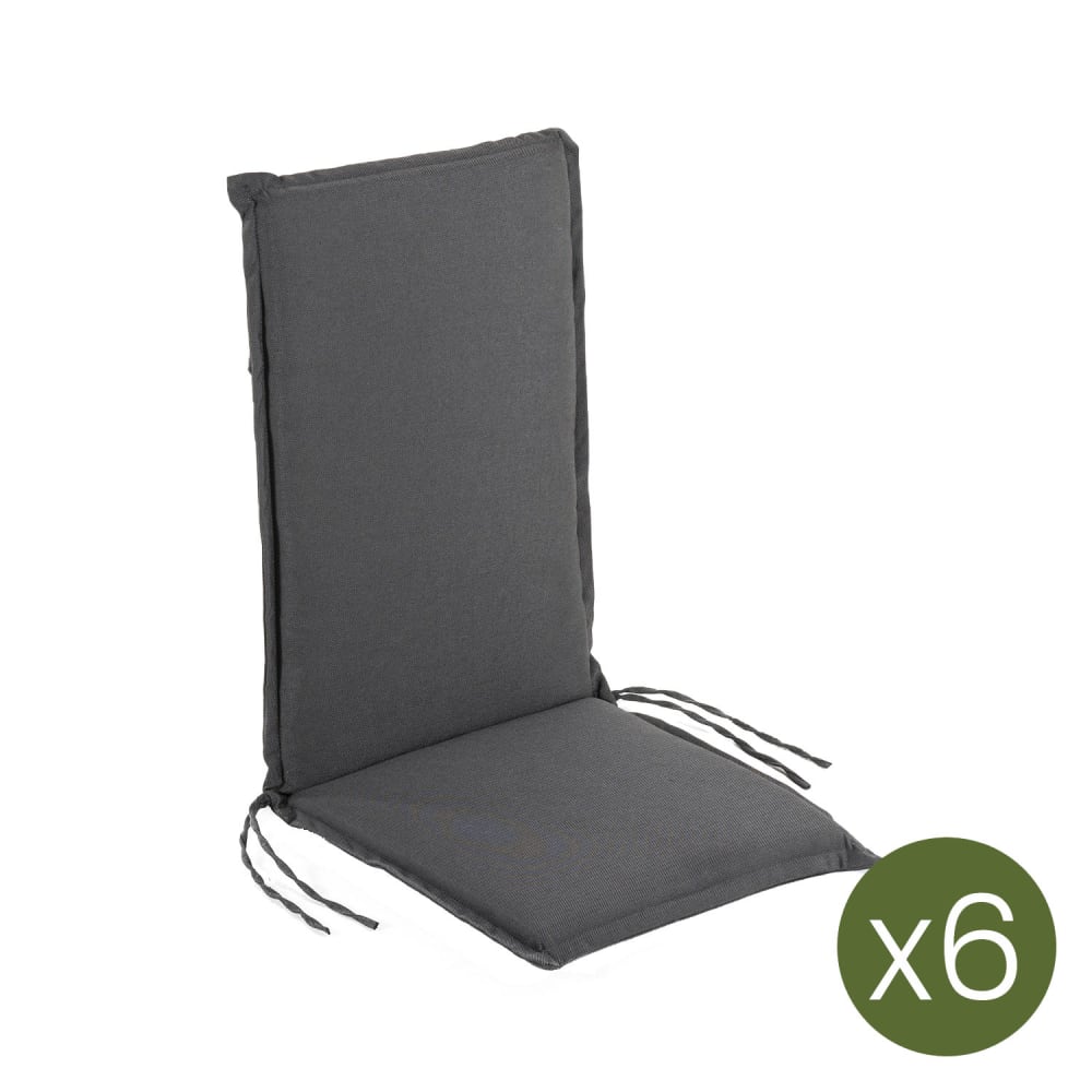 Pack de 6 cojines para sillón de jardín reclinable olefin gris