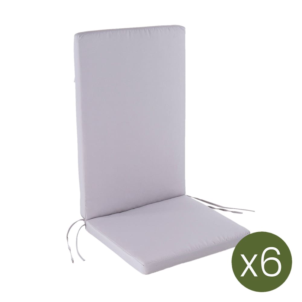 Pack de 6 cojines para sillones reclinables color piedra 114x48x5 cm