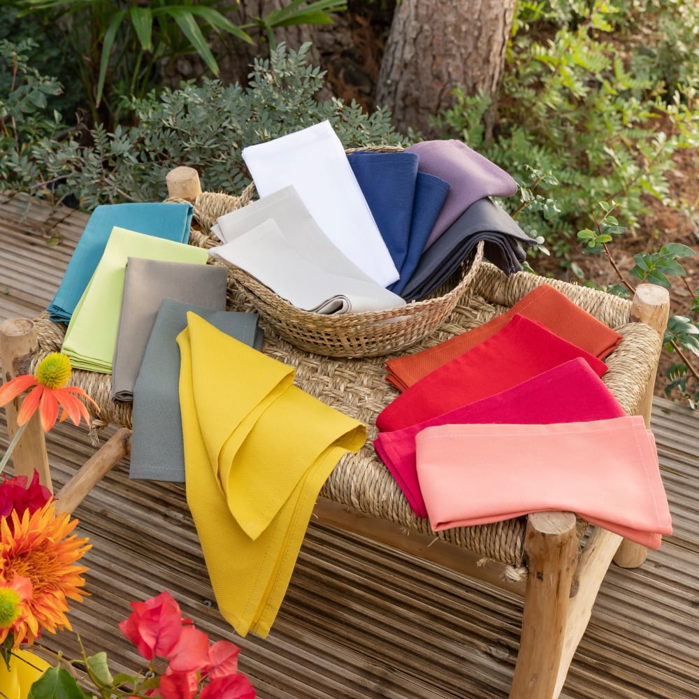 Lot de 6 serviettes de table 43x43 multicolore en coton