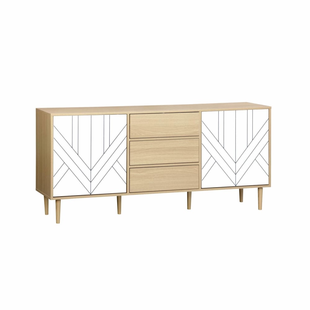 Buffet de rangement bois & blanc