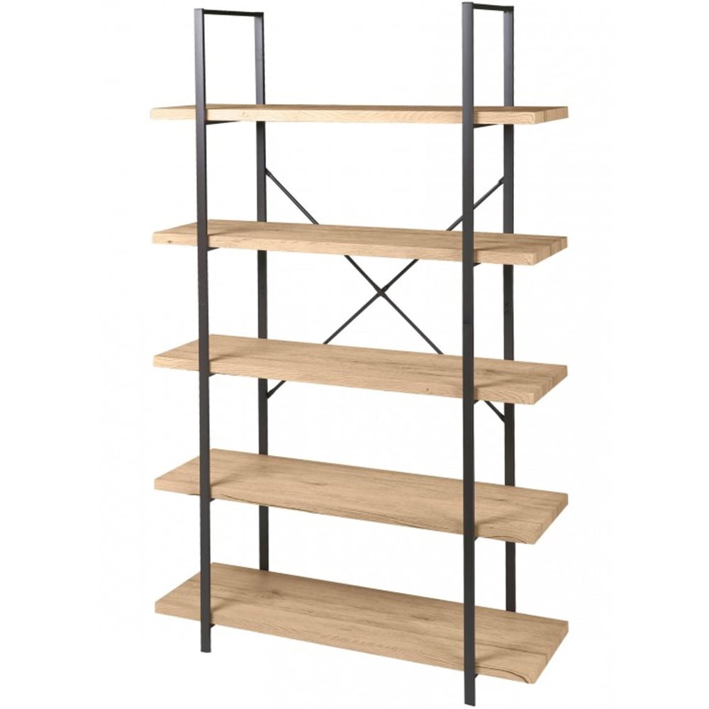 Étagère bois mdf et métal noir 5 étages - hauteur 174cm — Beyit