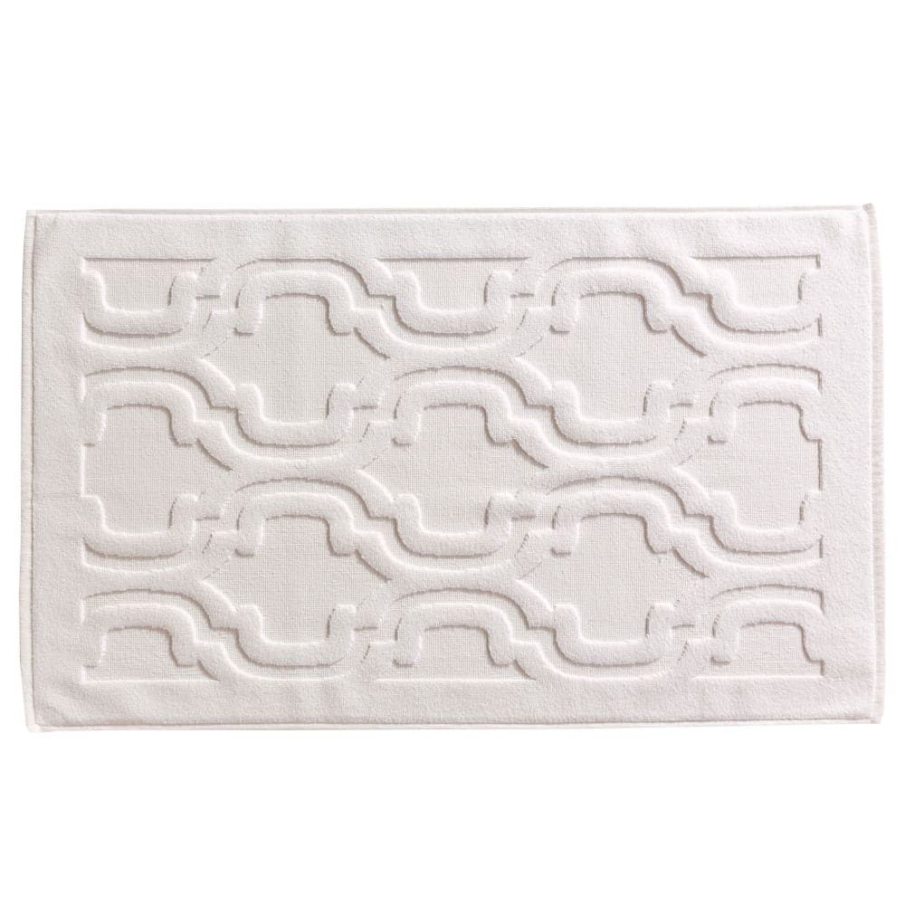Tapis de bain en coton 940 g/m² blanc craie 60x120cm