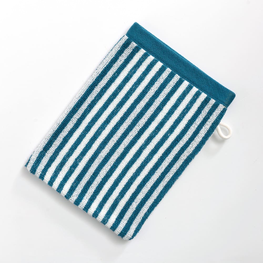 Lot de 2 gants de toilette 15x21 bleu canard en coton 450 g/m²