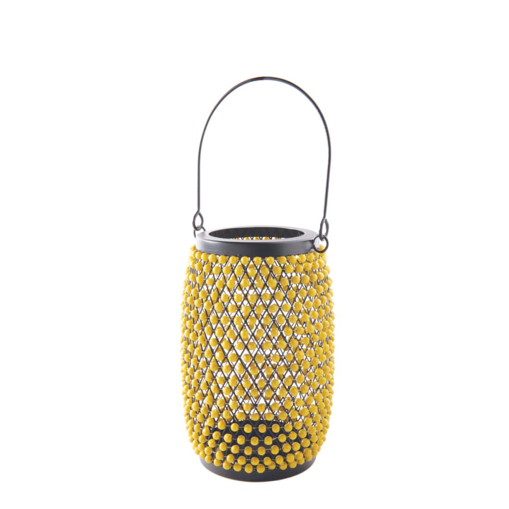Sia Deco Dekorative Laterne aus Eisen H29, Gold und Schwarz style modern Gelb Stahl